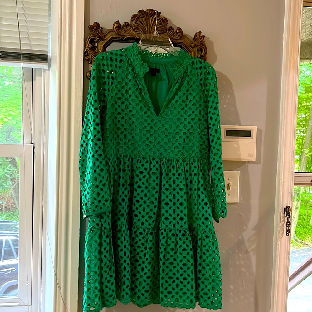J Crew green eyelet dress!